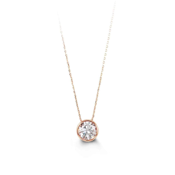 10k Rose Gold Bezel Cubic Pendant