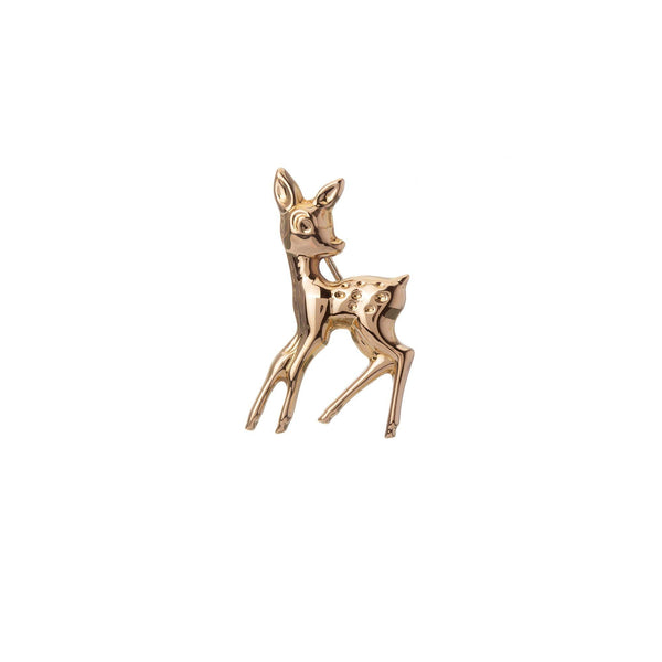 14k Yellow Gold Deer Pin