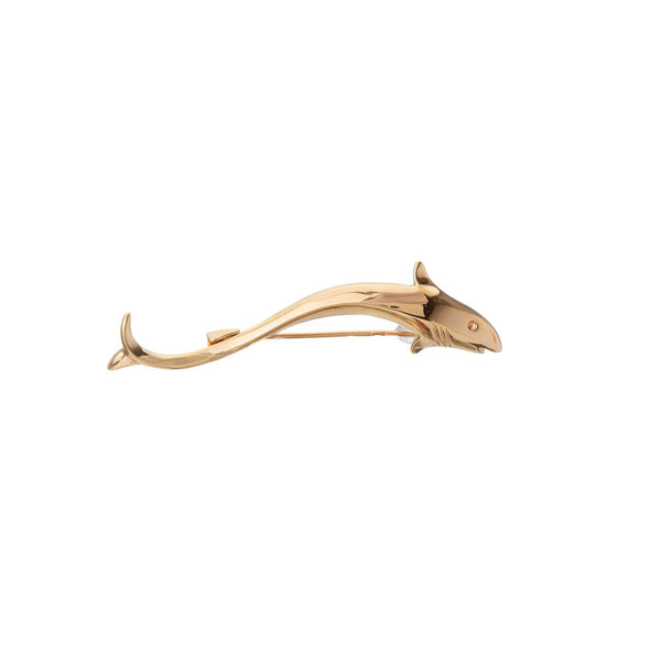 14k Yellow Gold Shark Brooch