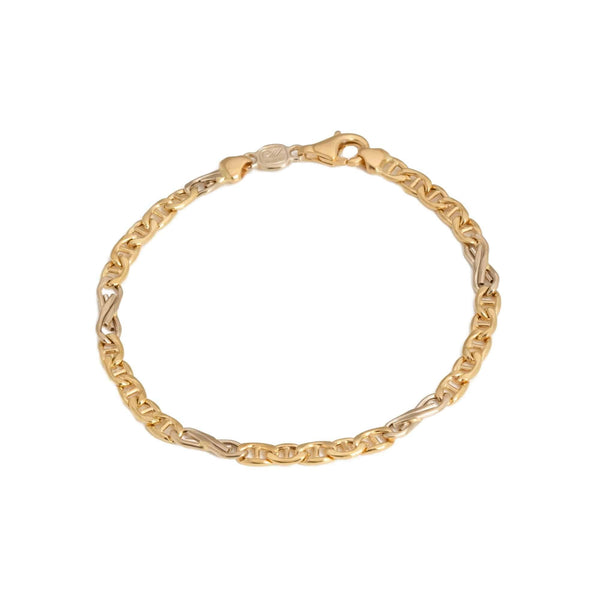 18k T-tone Gold Spiga Mancini Italy Bracelet