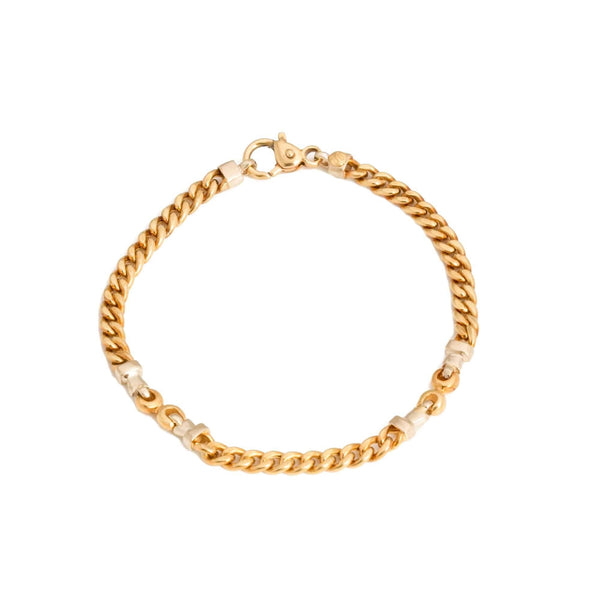 18k T-tone Gold Spiga Link Bracelet