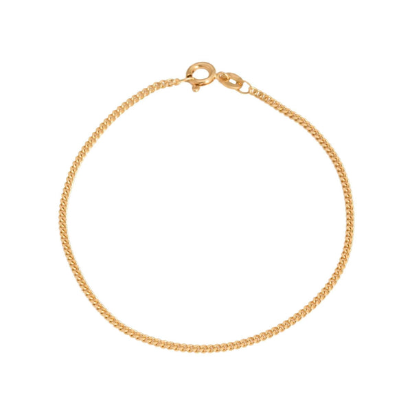 18k Yellow Gold Curb Link Bracelet Italy