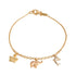 18k Tri-color Butterfly Elephant Dolphin Bracelet