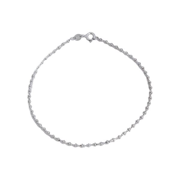 18k White Gold Ball & Cut Bracelet