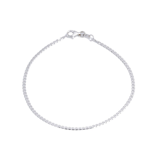 18k White Gold Flat Link Bracelet