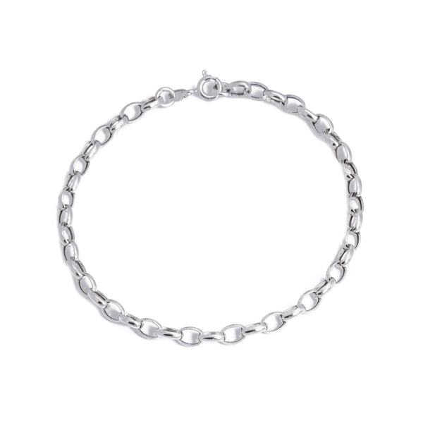 18k White Gold Loop Bracelet Italy