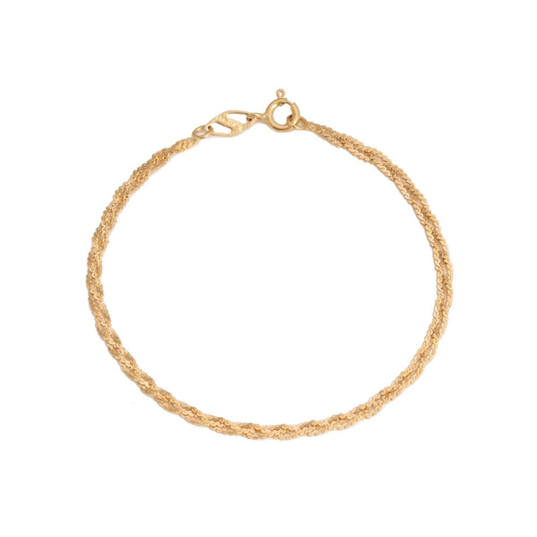 18k Yellow Gold Braided Bracelet Italy