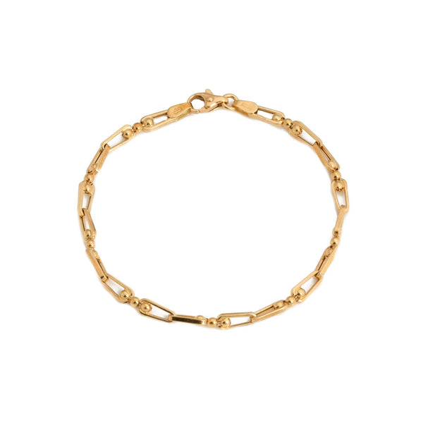 18k Yellow Gold Link and Ball Bracelet