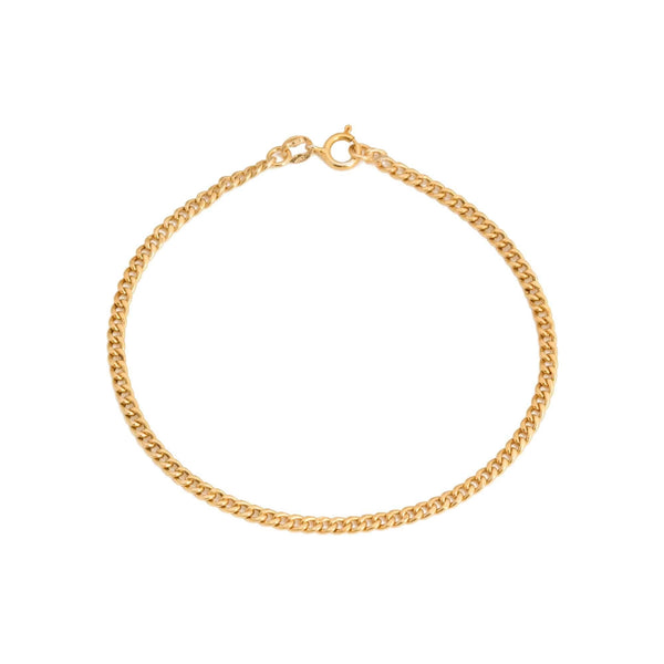 18k Yellow Gold Curb Link Bracelet Italy