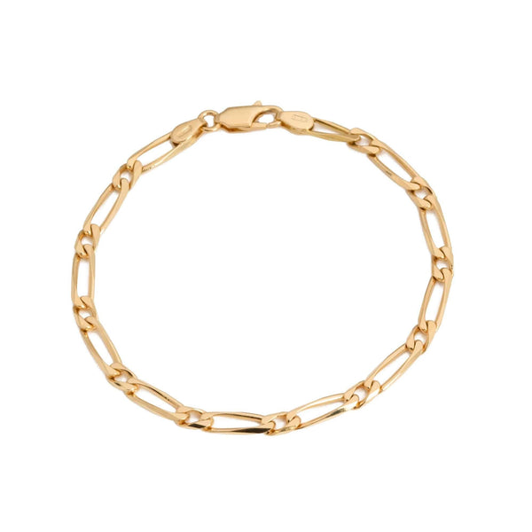 18k Yellow Gold Solid Link Bracelet Italy