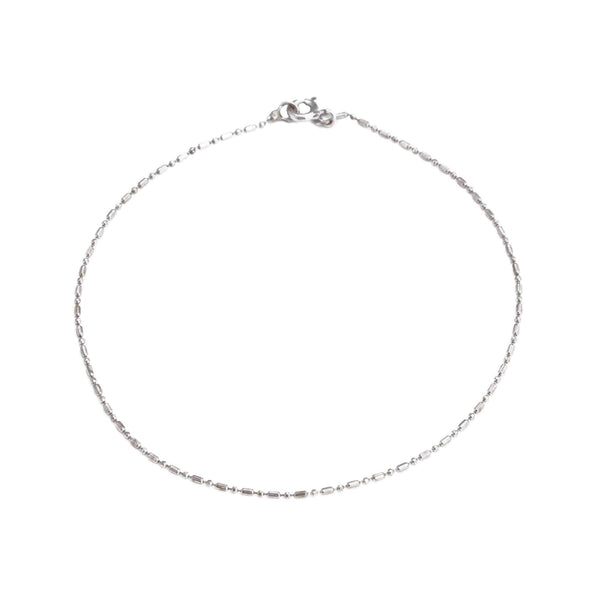 18k White Gold Ball & Bar Bracelet Italy