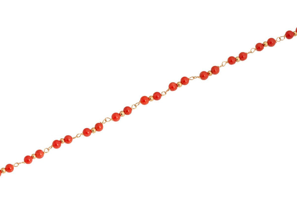 18k Yellow Gold Coral Bracelet