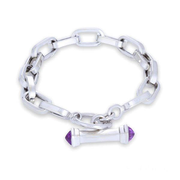 18k White Gold Amethyst Bracelet