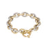 18k T-tone Oval Designer Link Large Lock Bracelet