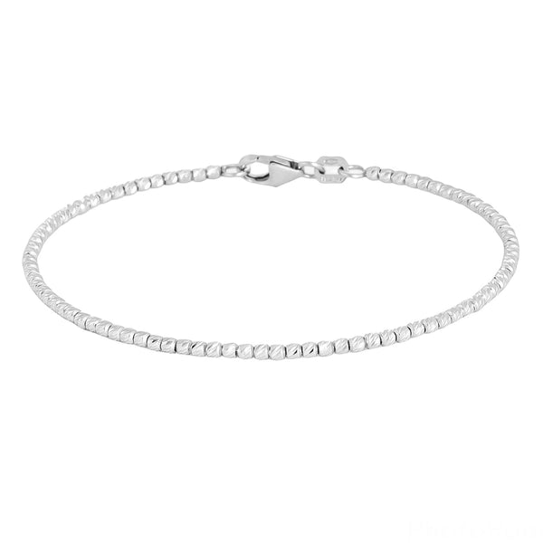 18k White Gold Sparkly Stretchy Bangle