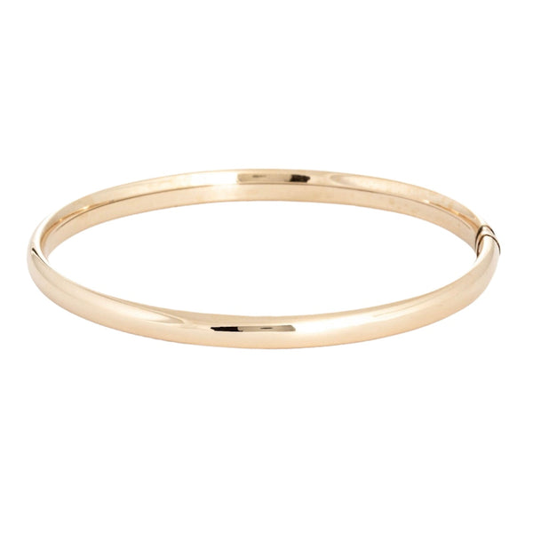 14k Yellow Gold Ladies Puffed Oval Bangle