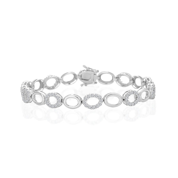 14k White Gold (2.15 Ct. Tw.) Oval Diamond Bracelet