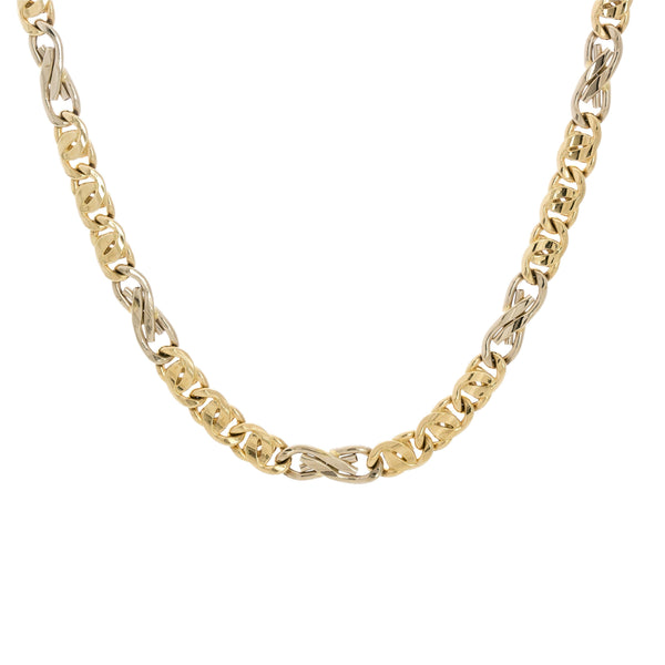 18k Two-tone Mancini 20 Chain