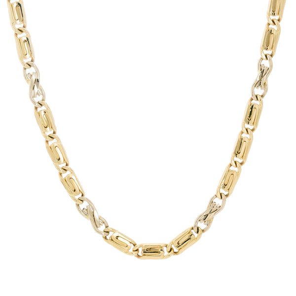 18k Two-tone Mancini Chain