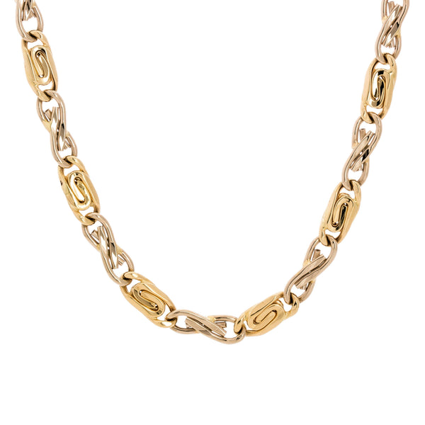 18k Two-tone Mancini Chain