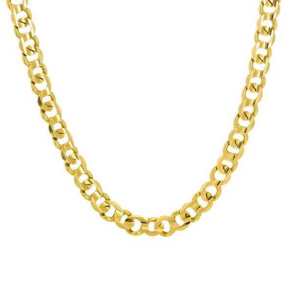 18k Yellow Gold Solid Curb Chain Italy