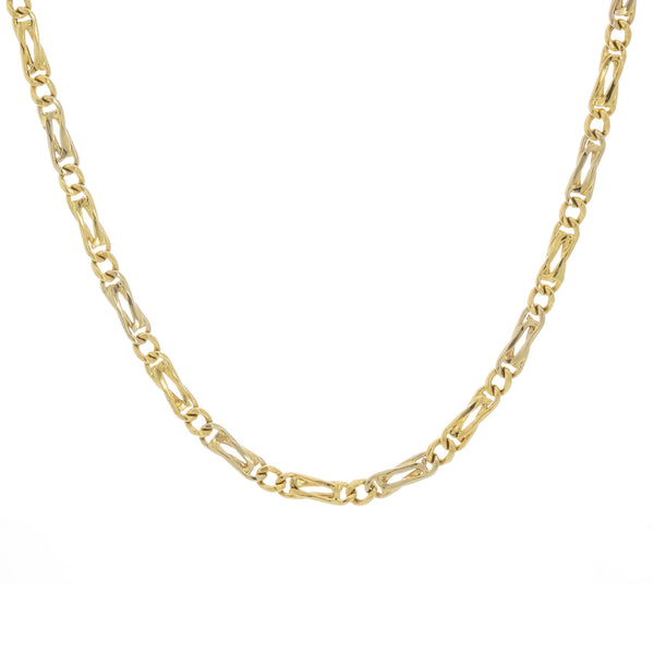 18k T-tone Fancy Mancini Italy Chain