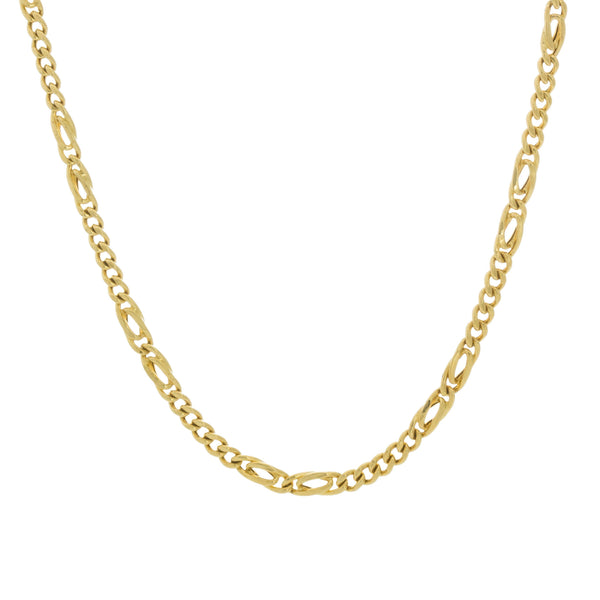 18k Yellow Gold Fancy Mancini Italy Chain