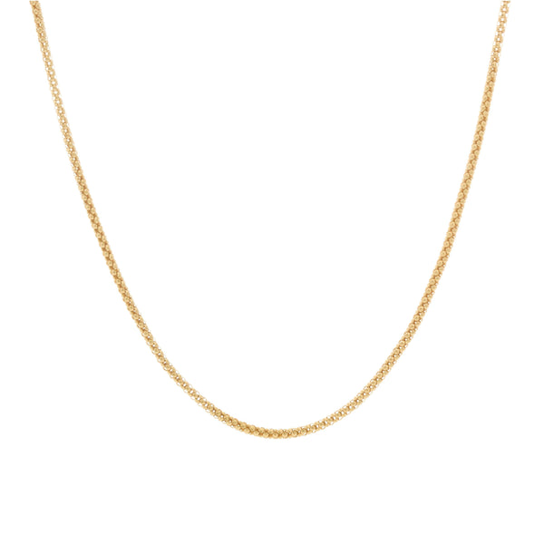 18k Yellow Gold Popcorn Chain Italy