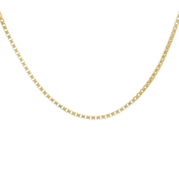 14k Yellow Gold Box Link Italy Chain