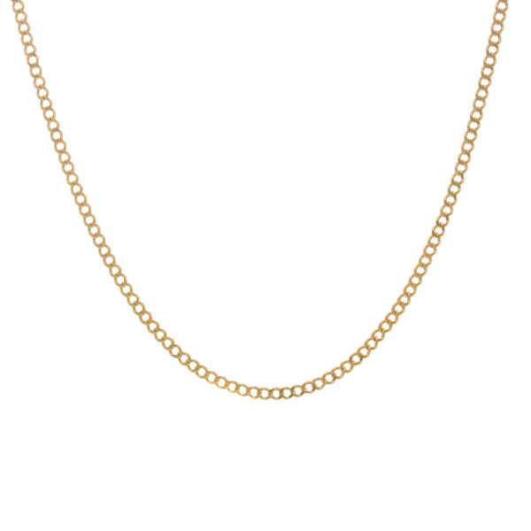 18k Yellow Gold Solid Curb Chain Italy