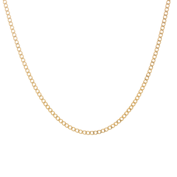 18k Yellow Gold Solid Curb Chain