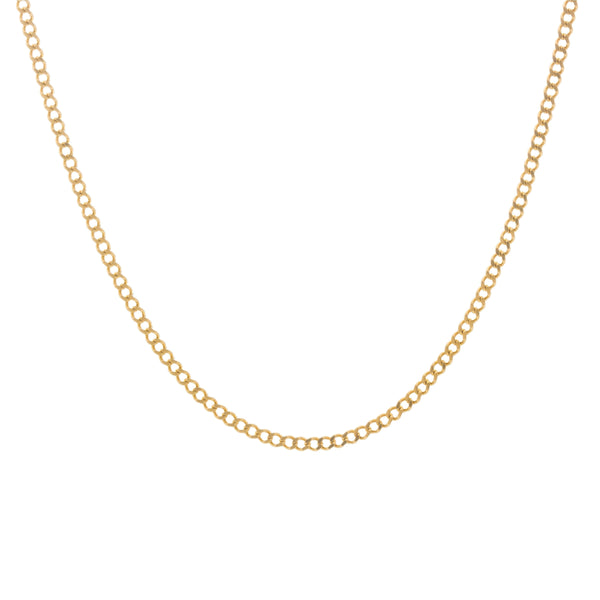 18k Yellow Gold Solid Curb Chain