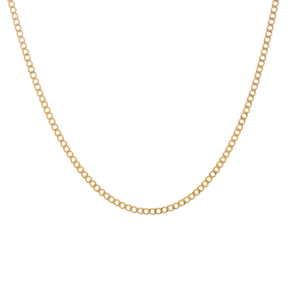 18k Yellow Gold Solid Curb Chain