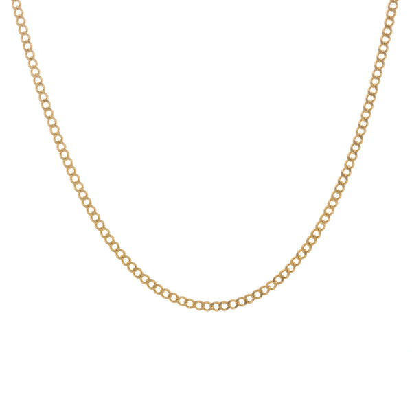 18k Yellow Gold Solid Curb Chain Italy