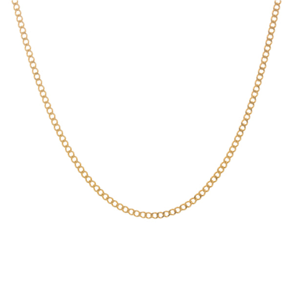 18k Yellow Gold Solid Curb Chain Italy