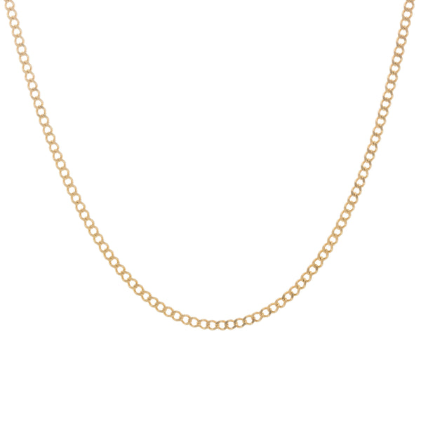 18k Yellow Gold Solid Curb Chain Italy