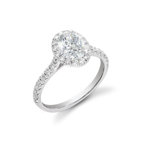 14k White Gold Oval Engagement Ring