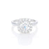 14k White Gold Round Cushion Halo Engagement Ring