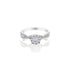 14k White Gold Twist Split Round Halo Engagement Ring