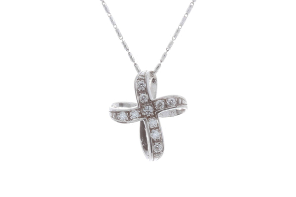 18k White Gold Swirl Cross Cub