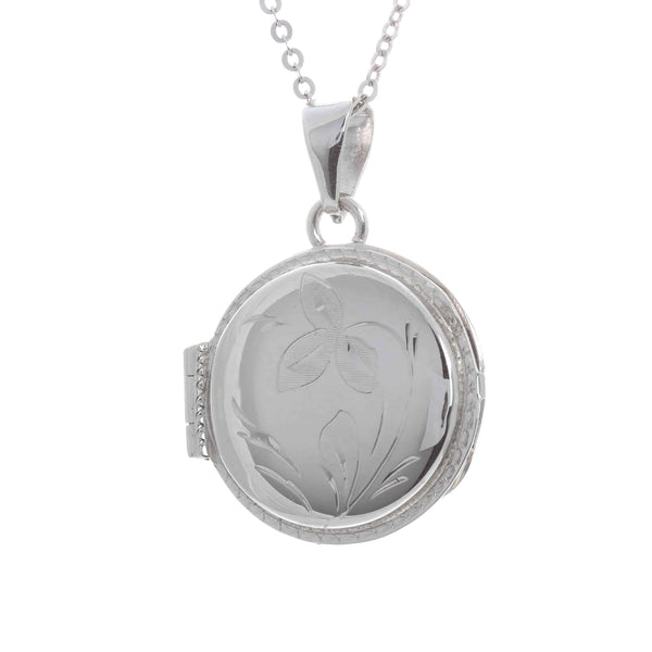 18k White Gold Round Shape Locket