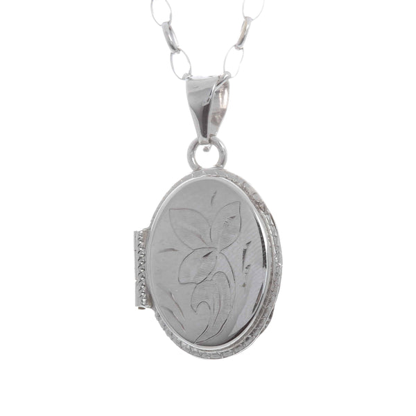 18k White Gold Italian Anastasia Locket