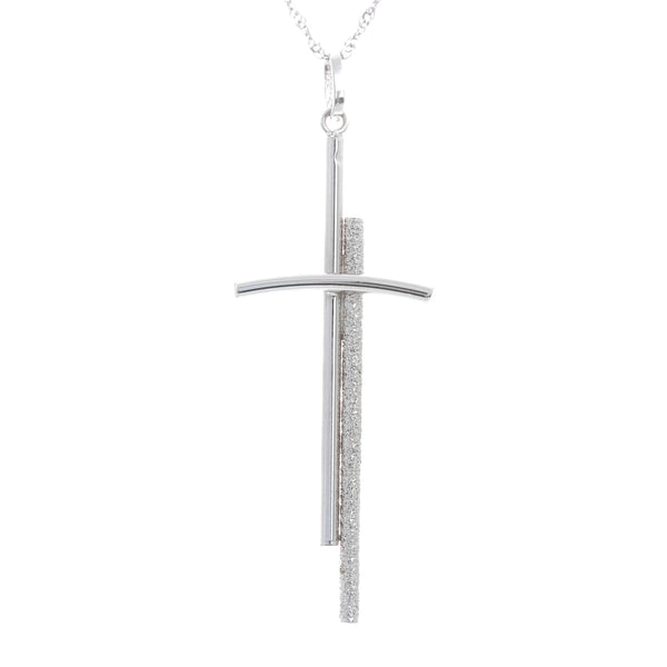 18k White Gold Adrianna Cross Necklace