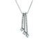 18k White Gold Triple Pole Cubic Drop Italian Necklace