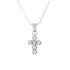 18k White Gold Tiny 6 Stone Cross Pendant