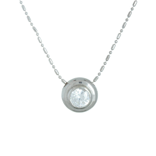 18k White Gold Doughnut Slider Necklace