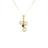 10k Yellow Gold Triple Pearl Sapphire Necklace