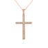 14k Rose Gold (0.25 Ct. Tw.) Cross Diamond Necklace