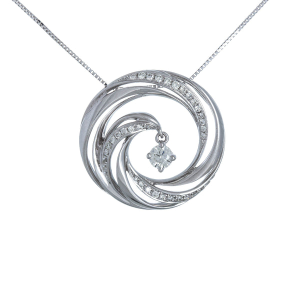 14k White Gold (0.35 Ct. Tw.) Swirl Diamond Necklace