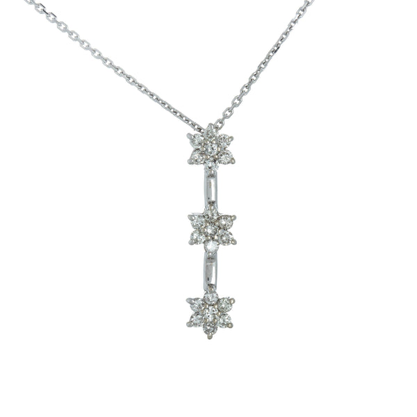 18k White Gold (0.50 Ct. Tw.) Cluster Diamond Drop Pendant